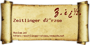 Zeitlinger Örzse névjegykártya
